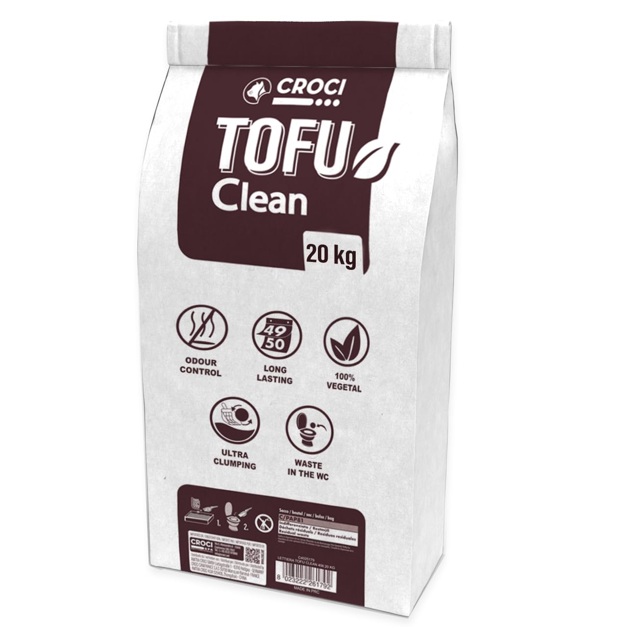 【tofu】BLEACH Croci Tofu Clean ściółka 45 l / 20 kg - żwirek dla kotów